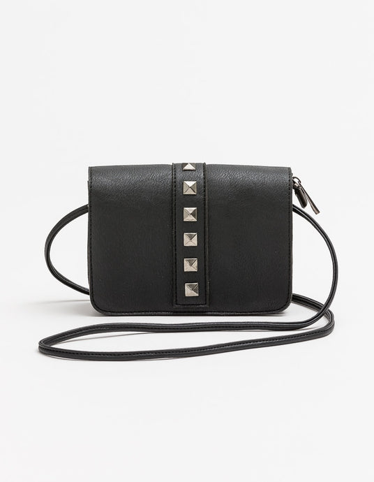 MIDI REBEL STUD CROSS BODY Black