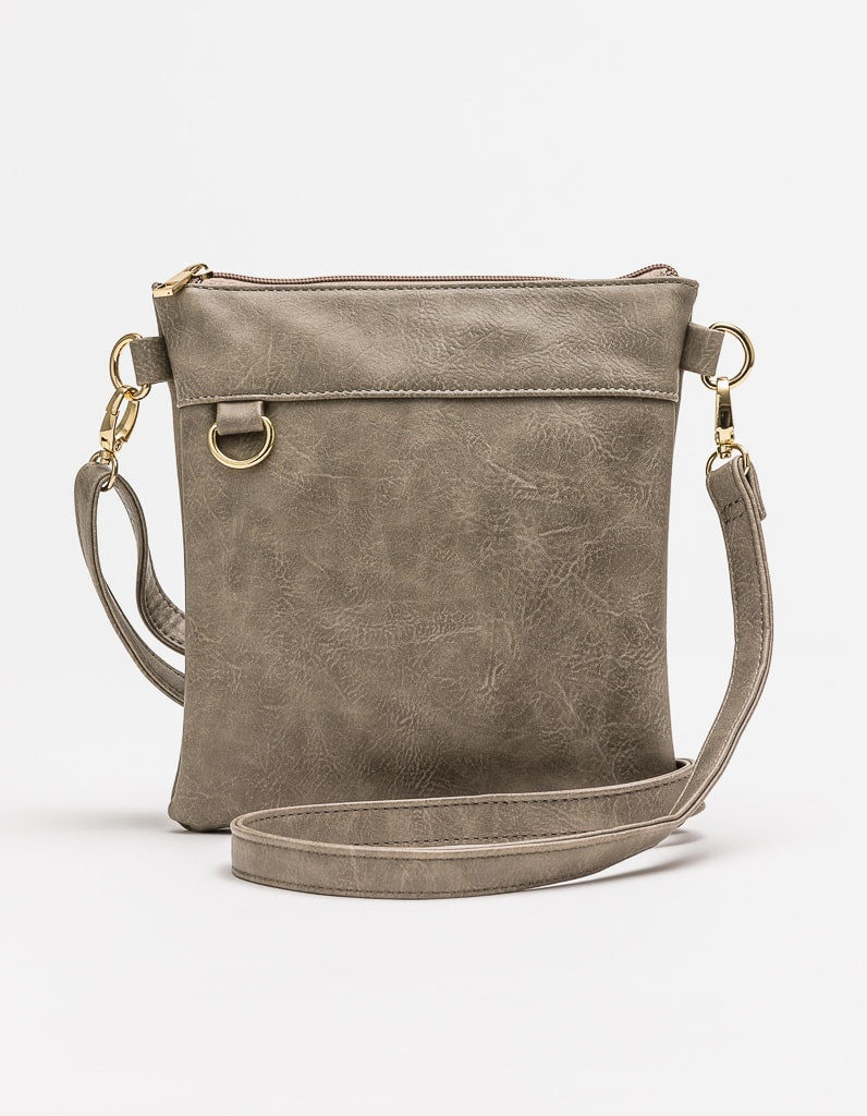 MIDI CITY SATCHEL CROSS BODY Stone