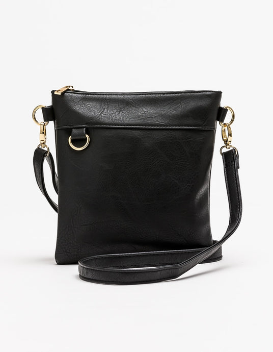 MIDI CITY SATCHEL CROSS BODY Black